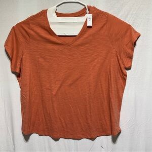 Old Navy Womens 4XL Peach Sleeveless Blouse V-Neck Lightweight Casual Summer NWT